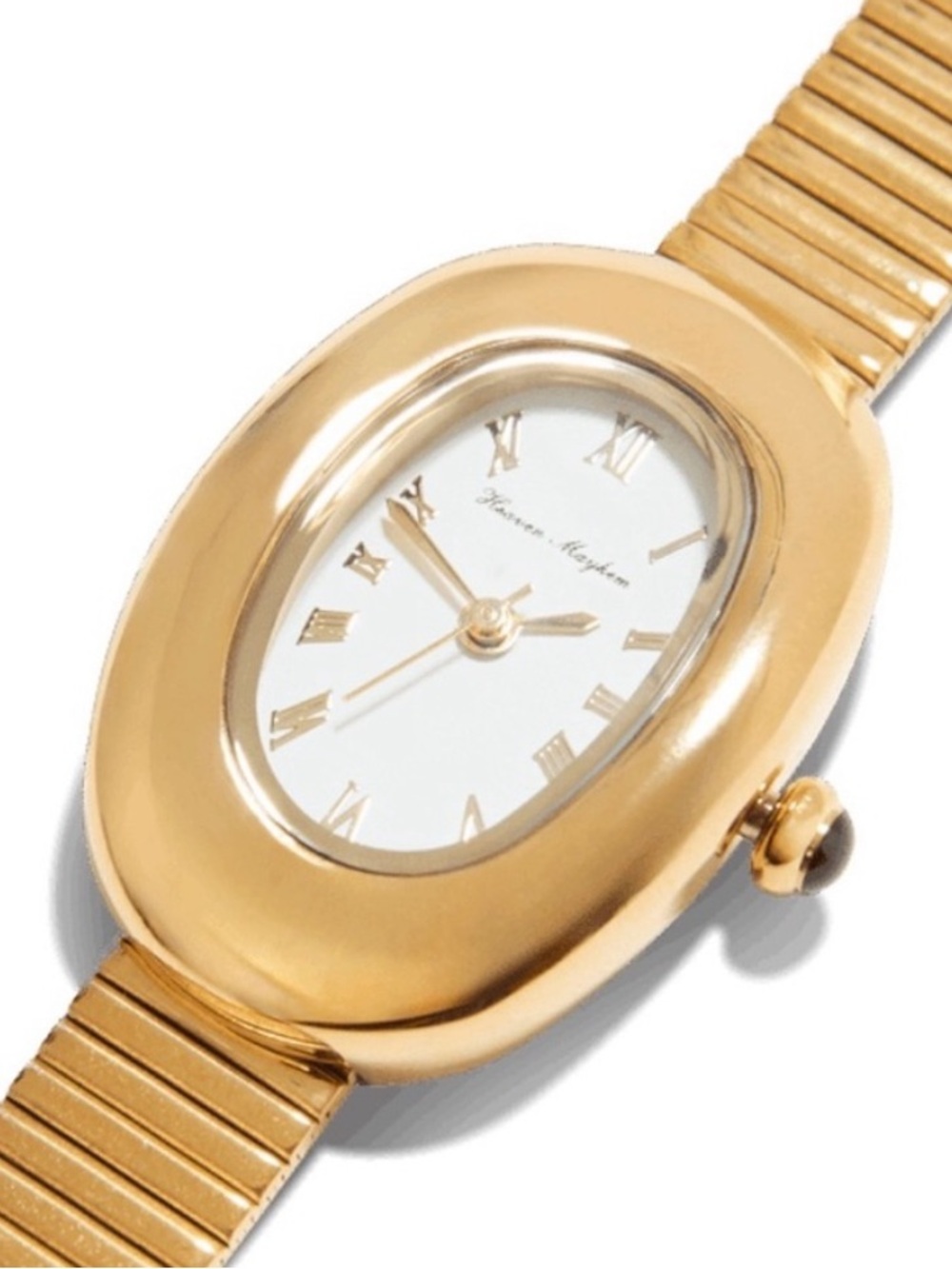 Heaven Mayhem Amara Gold Oval Women's Watch with Roman Analog Dial Classic